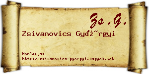 Zsivanovics Györgyi névjegykártya